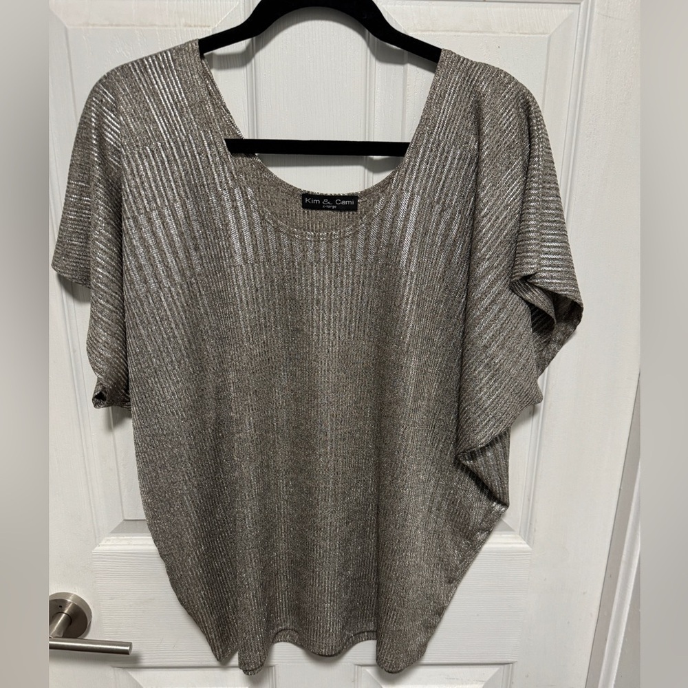 Kim and Cami silver top, size XL